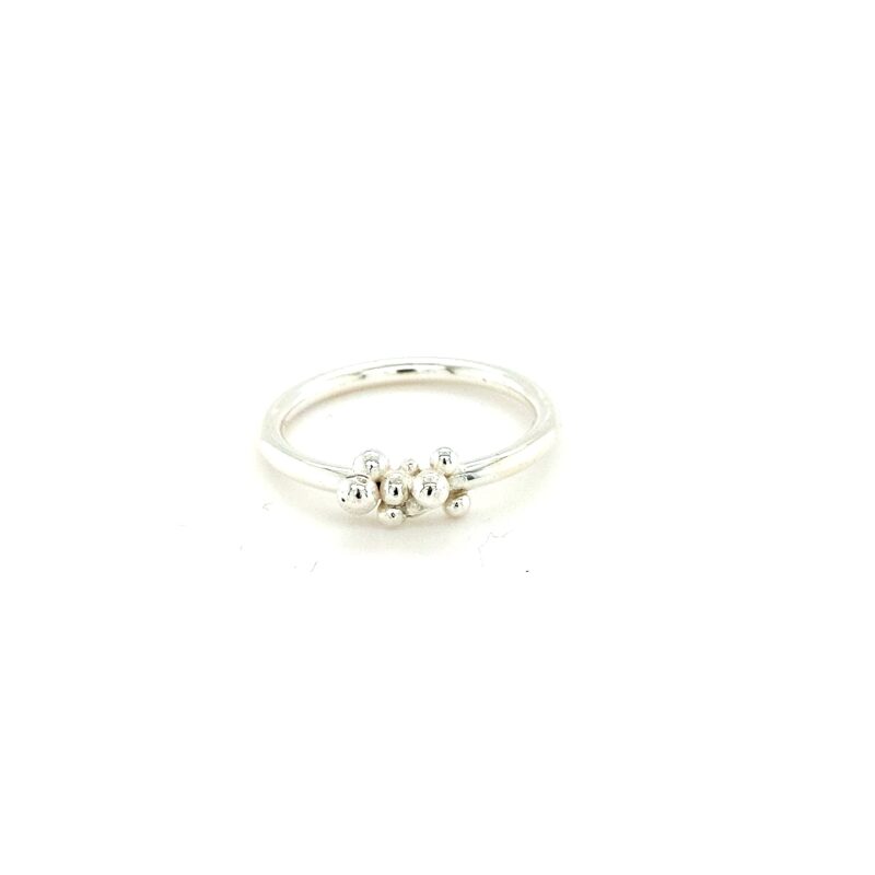 zilveren berry ring, rond