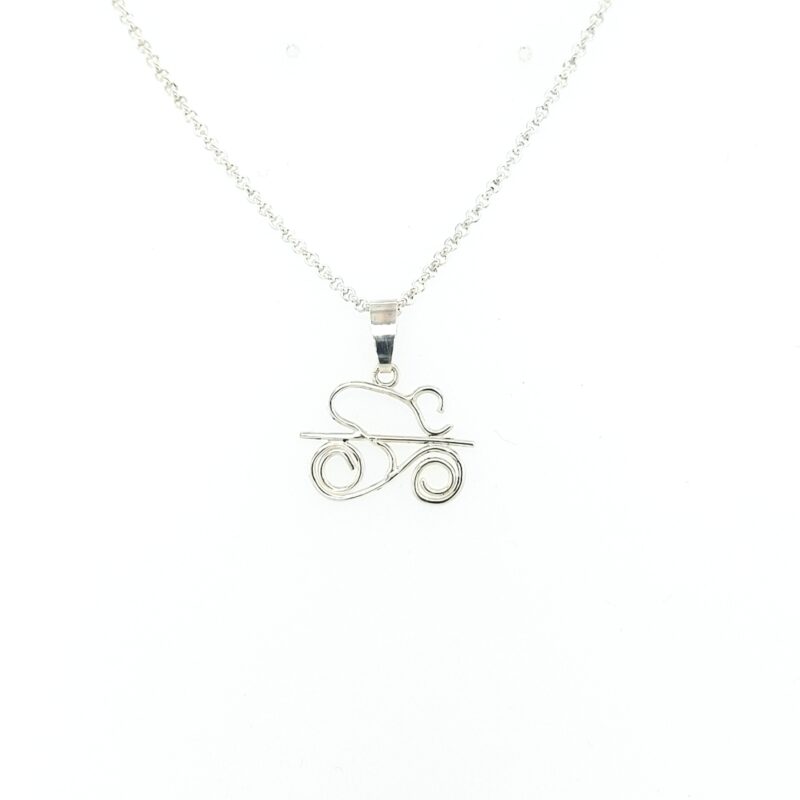 zilveren sportieve fiets hanger