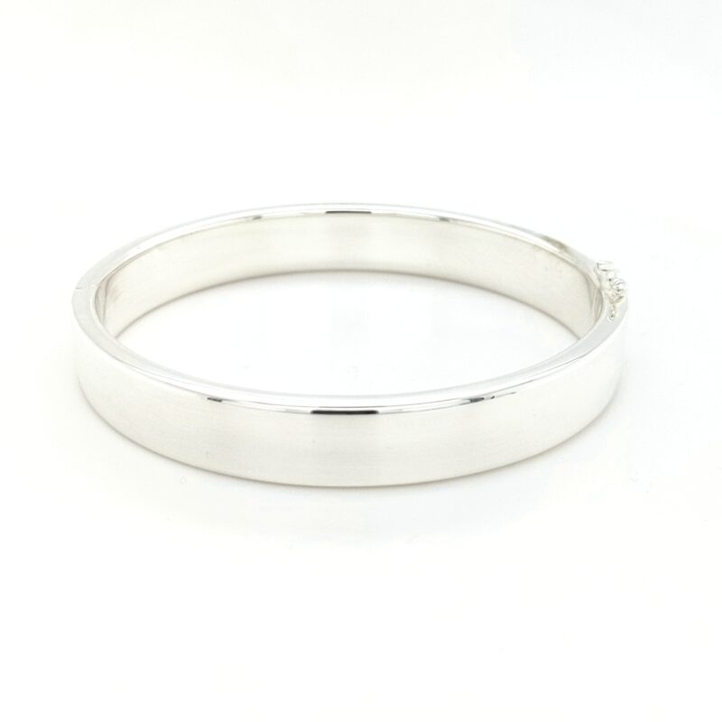 zilveren bangle armband, 8mm breed (maat L)