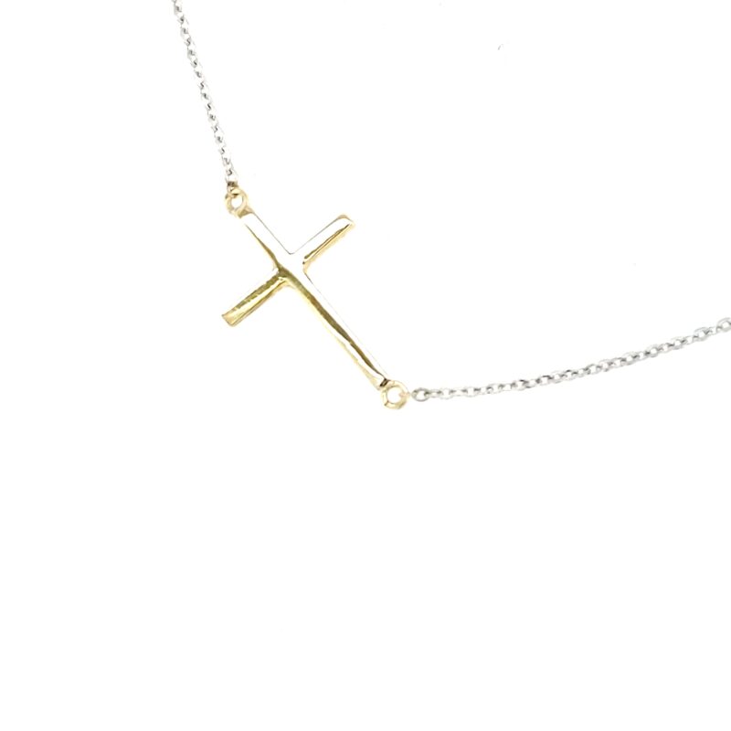 "Faith", Geelgouden collier met daartussen een geelgouden kruisje