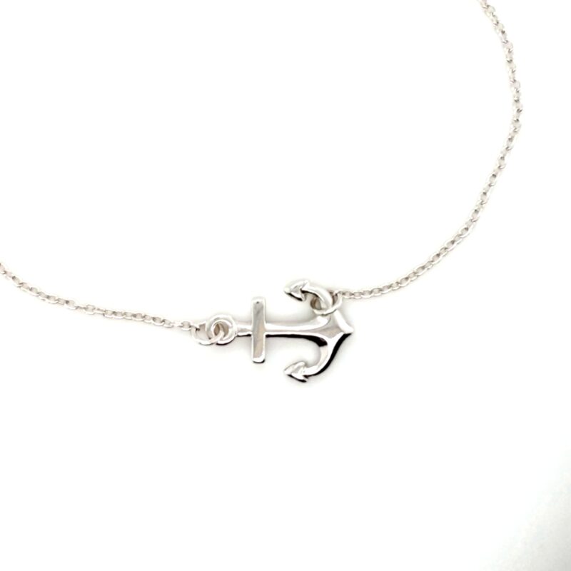 anker armband, gerhodineerd zilver