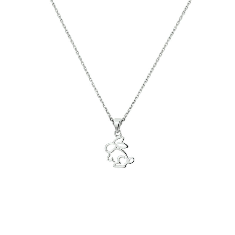 konijn hanger, zilver (prijs incl collier)