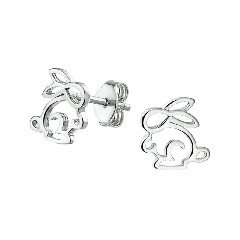 konijn oorstekers, zilver