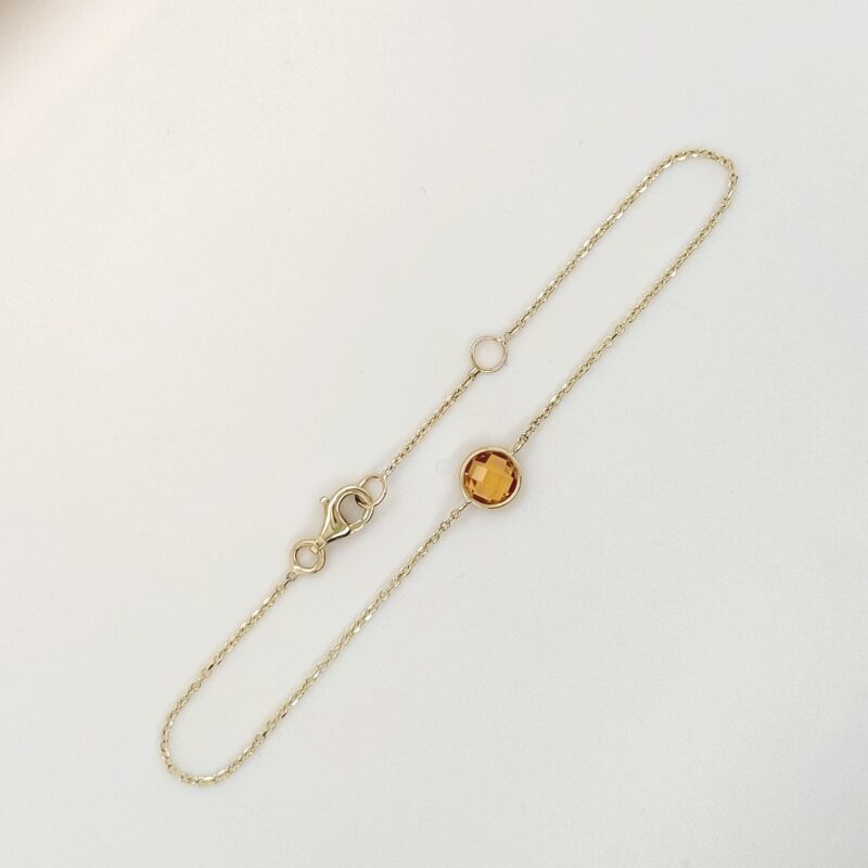 geelgouden armband met Citrien edelsteen