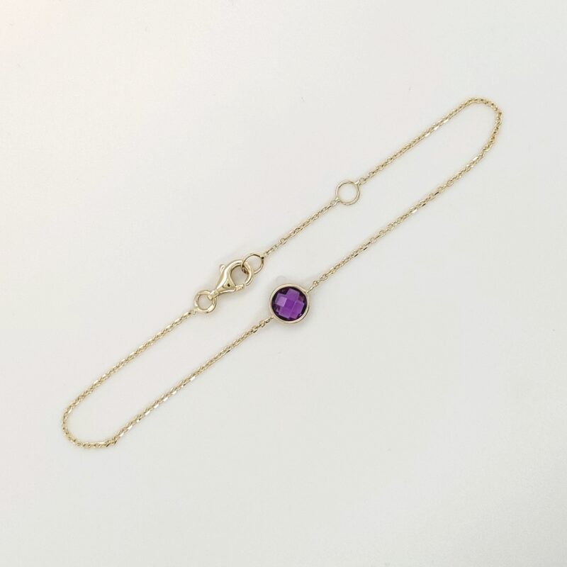 geelgouden armband met Amethist edelsteen